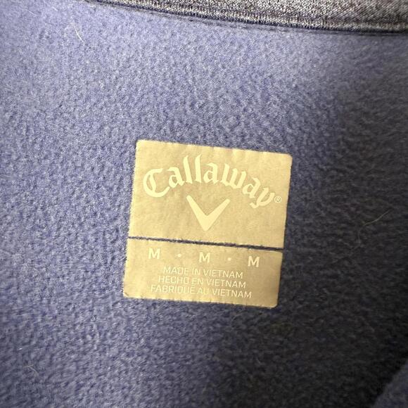 Callaway Men’s 1/4 Zip Golf Pullover Chest Pocket Fleece Navy Blue Medium 833 - Picture 7 of 7